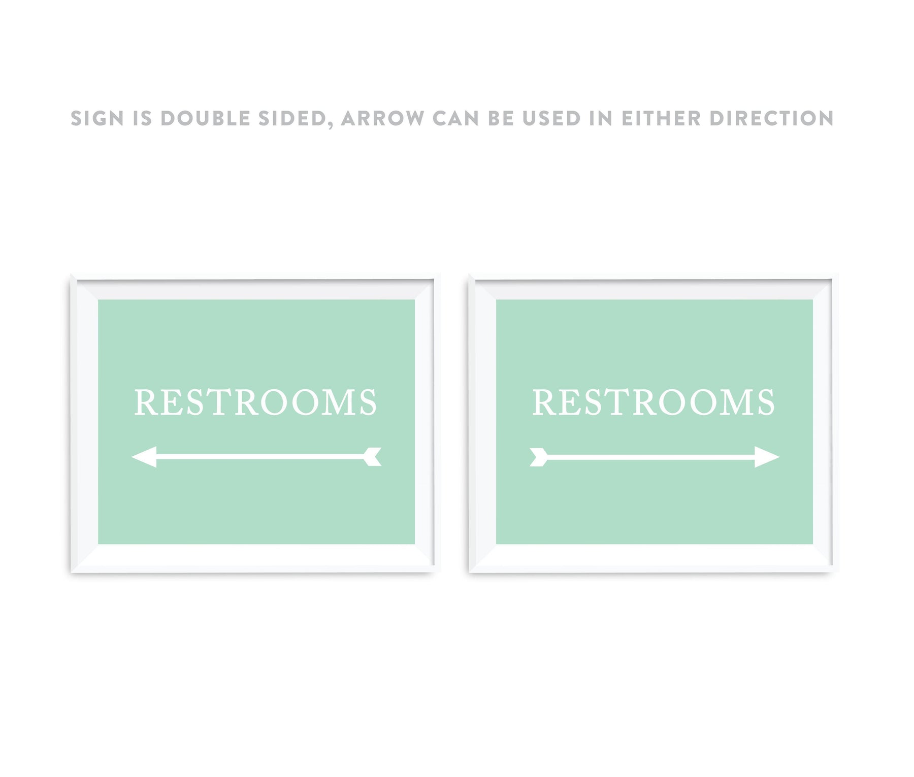 Mint Green Wedding Direction Signs-Set of 1-Andaz Press-Restrooms-