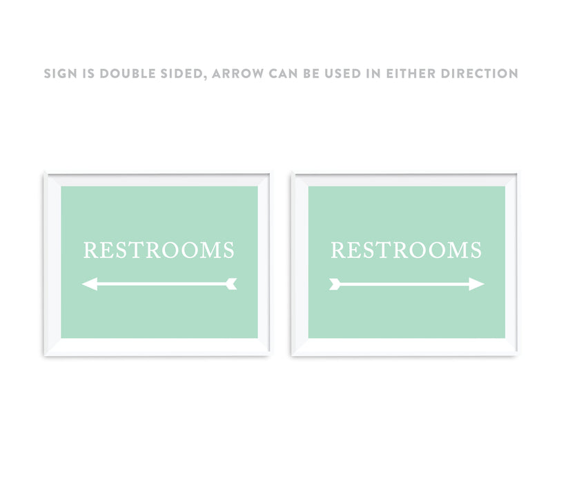 Mint Green Wedding Direction Signs-Set of 1-Andaz Press-Restrooms-