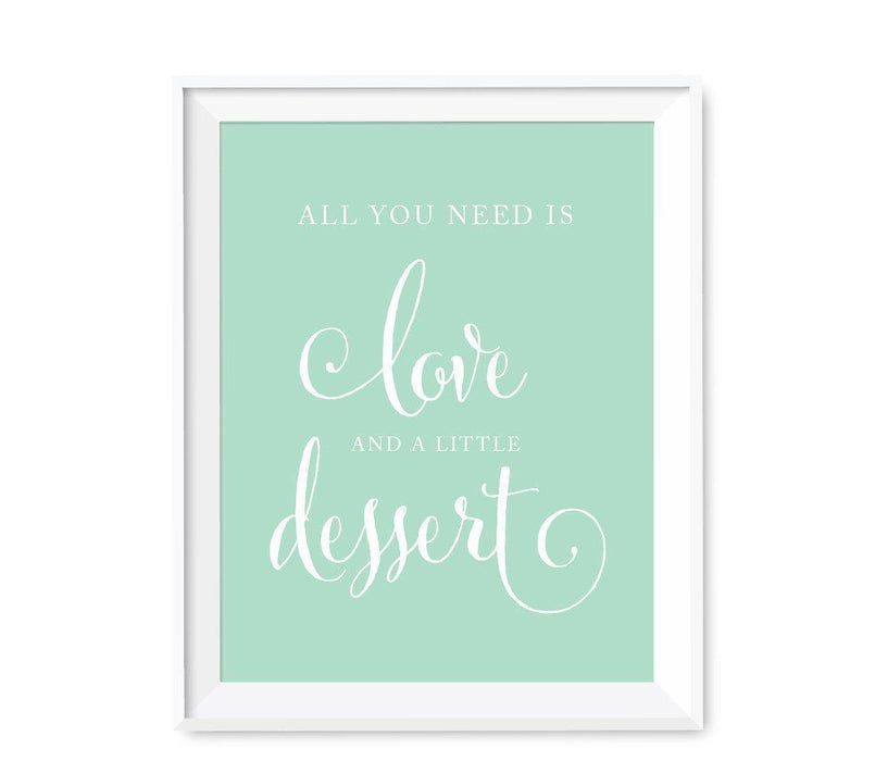 Mint Green Wedding Favor Signs-Set of 1-Andaz Press-All You Need is Love and Little Dessert-