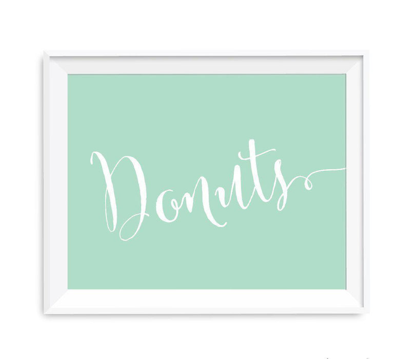 Mint Green Wedding Favor Signs-Set of 1-Andaz Press-Donuts-