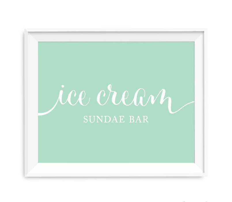 Mint Green Wedding Favor Signs-Set of 1-Andaz Press-Ice Cream Sundae Bar-