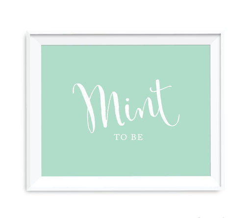 Mint Green Wedding Favor Signs-Set of 1-Andaz Press-Mint to Be Party Favors-