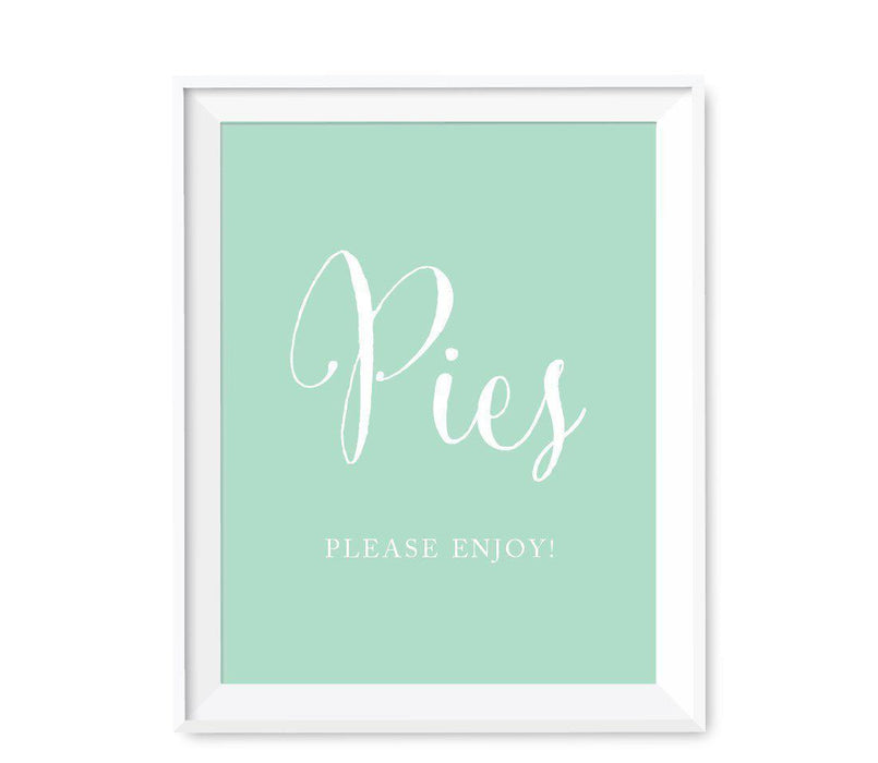 Mint Green Wedding Favor Signs-Set of 1-Andaz Press-Pies Please Enjoy-