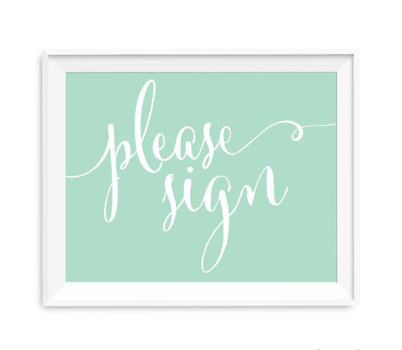 Mint Green Wedding Signs-Set of 1-Andaz Press-Mr. & Mrs.-