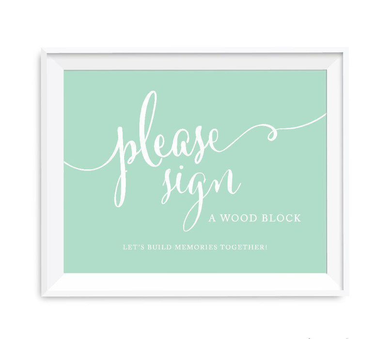 Mint Green Wedding Signs-Set of 1-Andaz Press-Mr. & Mrs.-