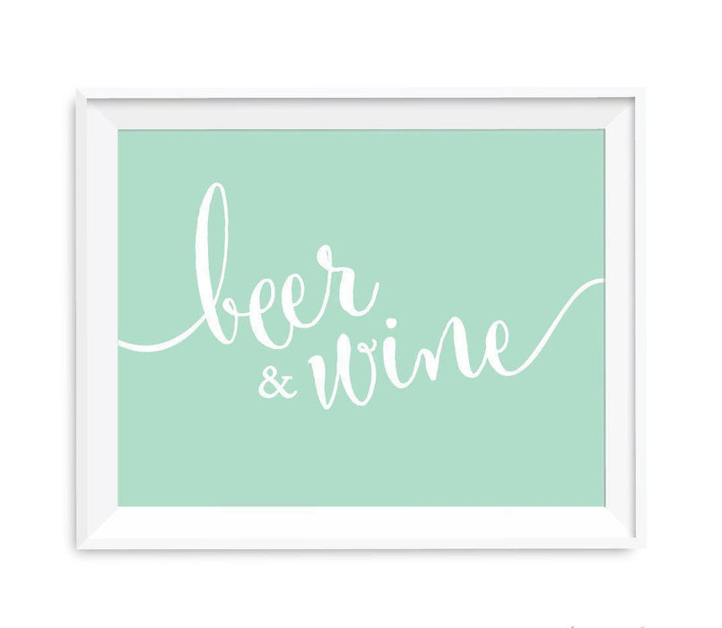 Mint Green Wedding Signs-Set of 1-Andaz Press-Beer & Wine Bar-