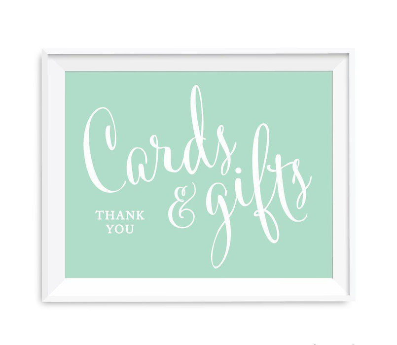 Mint Green Wedding Signs-Set of 1-Andaz Press-Cards & Gifts Thank You-