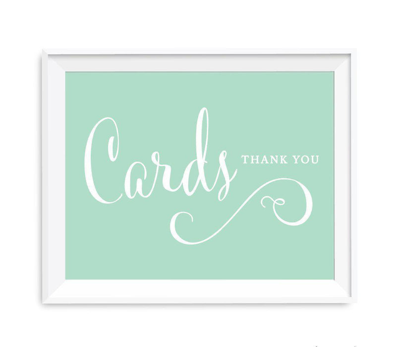 Mint Green Wedding Signs-Set of 1-Andaz Press-Cards Thank You-