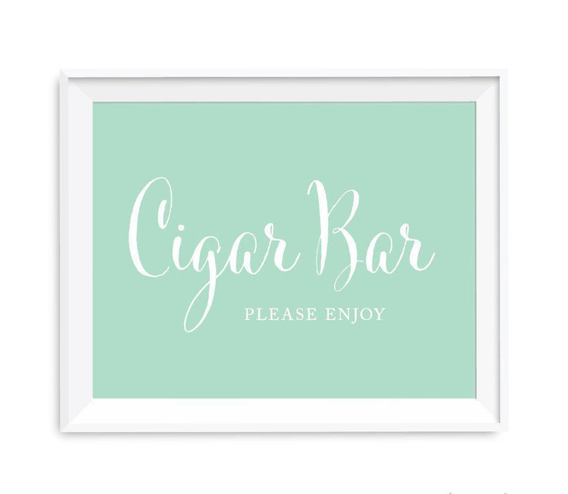 Mint Green Wedding Signs-Set of 1-Andaz Press-Cigar Bar Please Enjoy-