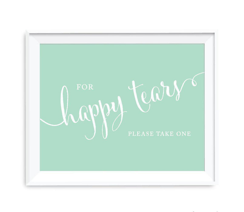 Mint Green Wedding Signs-Set of 1-Andaz Press-For Happy Tears-