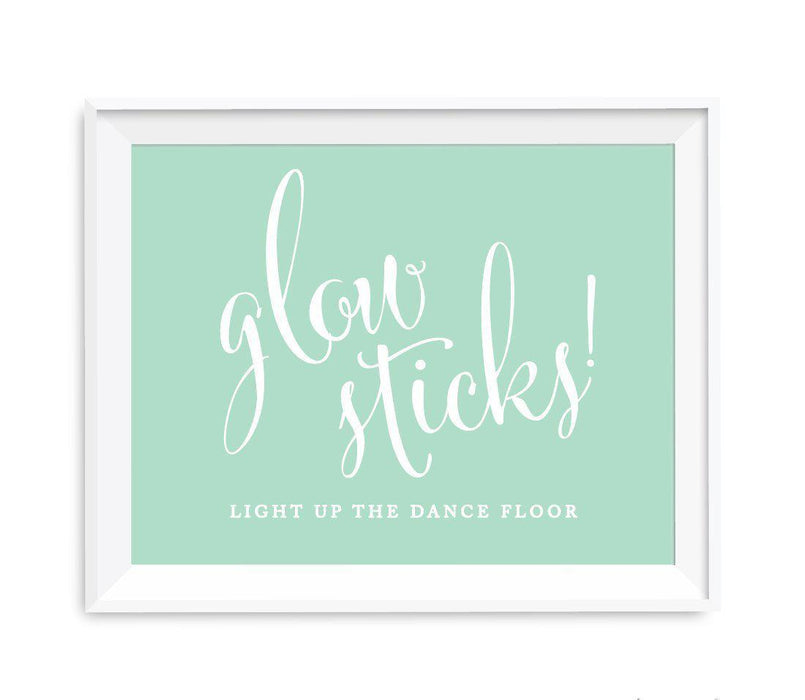 Mint Green Wedding Signs-Set of 1-Andaz Press-Glow Sticks, Light Up The Dance Floor-