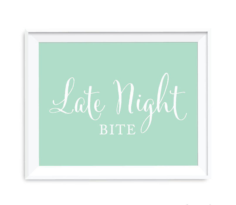 Mint Green Wedding Signs-Set of 1-Andaz Press-Late Night Bite Snack-
