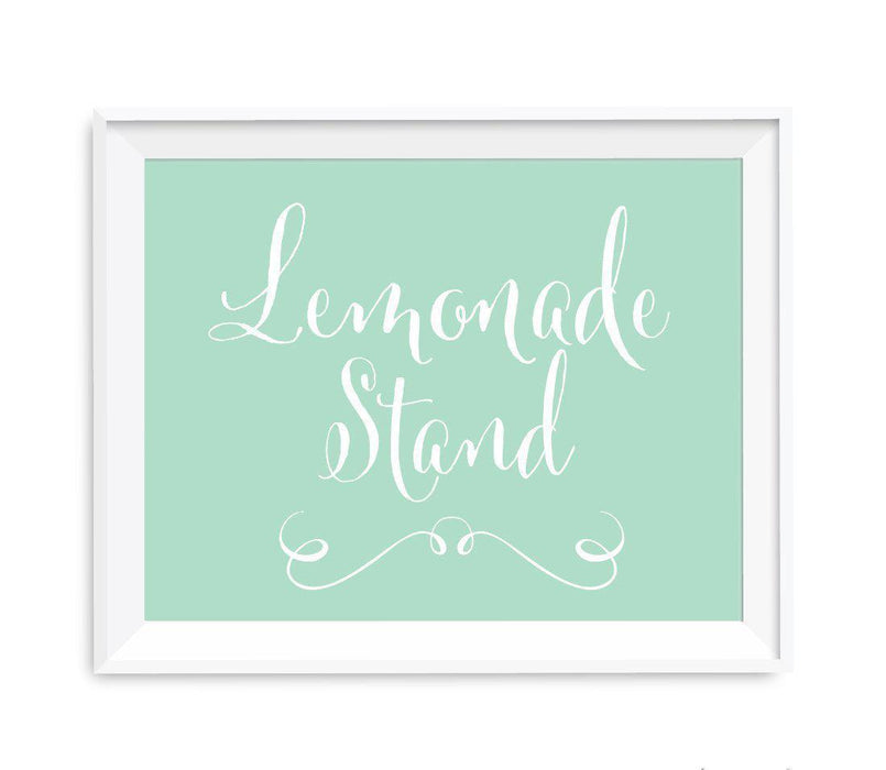 Mint Green Wedding Signs-Set of 1-Andaz Press-Lemonade Stand-