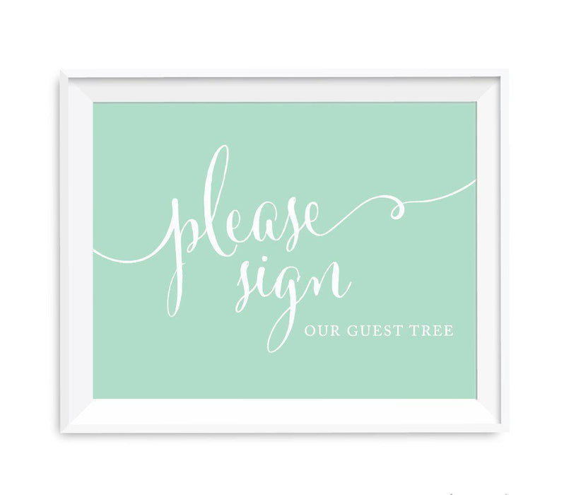 Mint Green Wedding Signs-Set of 1-Andaz Press-Please Sign our Guest Tree-