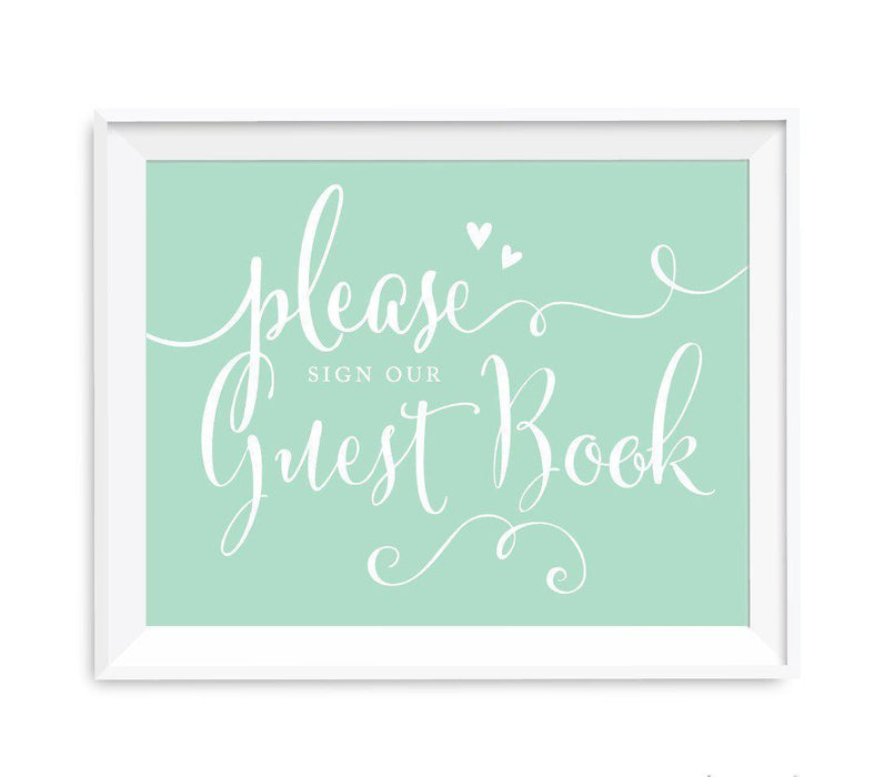 Mint Green Wedding Signs-Set of 1-Andaz Press-Please Sign our Guestbook-