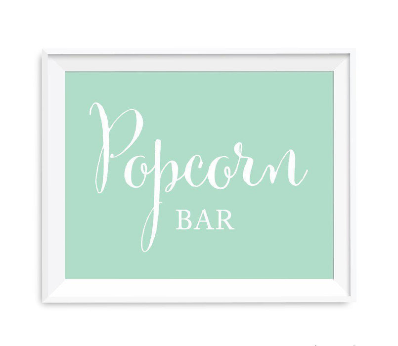 Mint Green Wedding Signs-Set of 1-Andaz Press-Popcorn Bar-