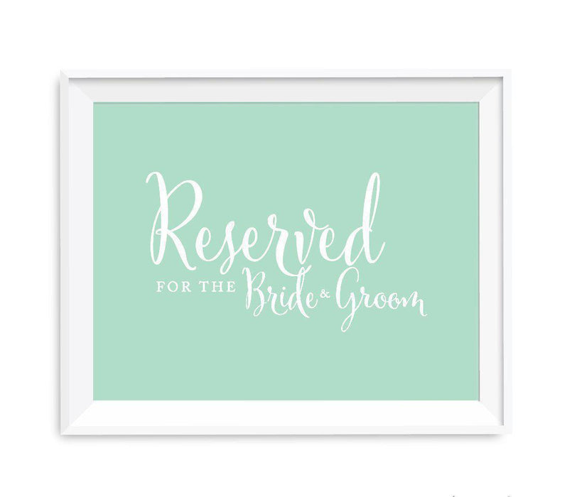 Mint Green Wedding Signs-Set of 1-Andaz Press-Reserved For The Bride & Groom-