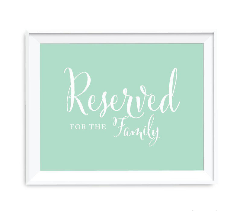 Mint Green Wedding Signs-Set of 1-Andaz Press-Reserved for Family-