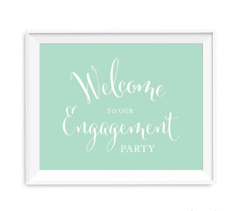 Mint Green Wedding Signs-Set of 1-Andaz Press-Welcome To Our Engagement Party-