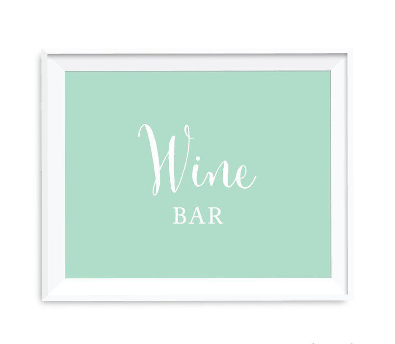 Mint Green Wedding Signs-Set of 1-Andaz Press-Wine Bar-