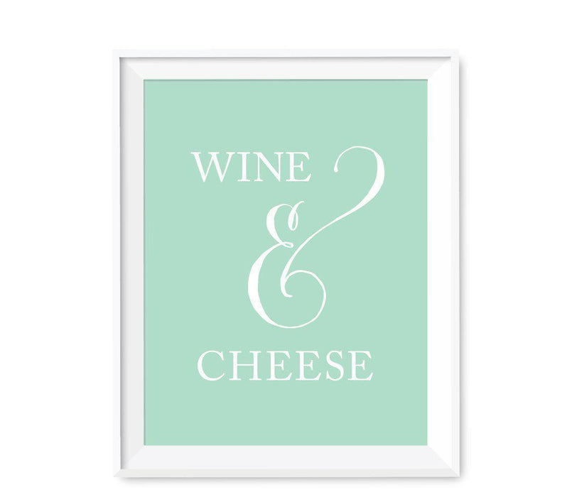 Mint Green Wedding Signs-Set of 1-Andaz Press-Wine and Cheese-