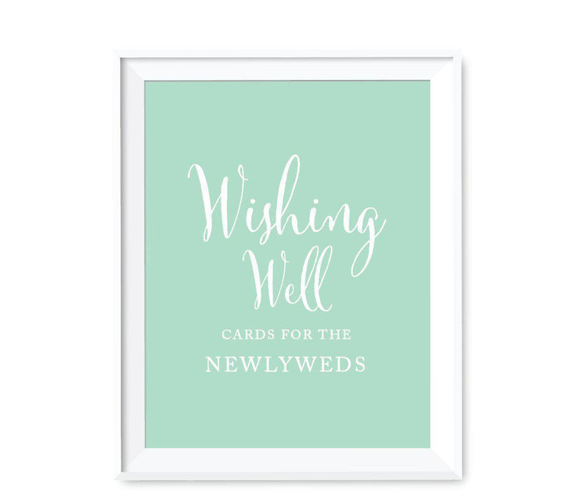 Mint Green Wedding Signs-Set of 1-Andaz Press-Wishing Well Cards for the Newlyweds-