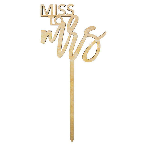 Miss to Mrs Laser Cut Wood Cake Topper-Set of 1-Andaz Press-Natural-