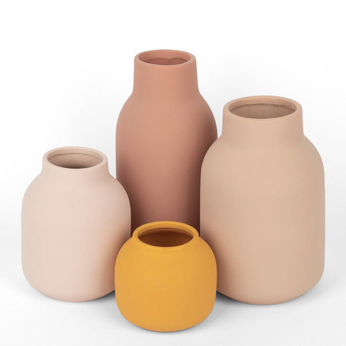 Mixed Modern Minimalist Ceramic Vase-Set of 4-Koyal Wholesale-Multi-Color-