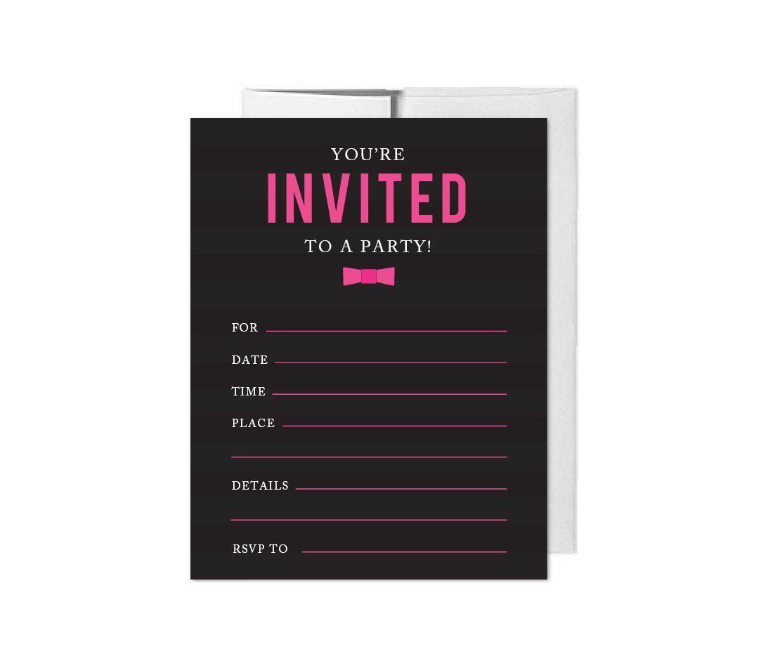 Modern Black and White Stripes Wedding Blank Party Invitations with Envelopes, 20-Pack, image size:1093x931