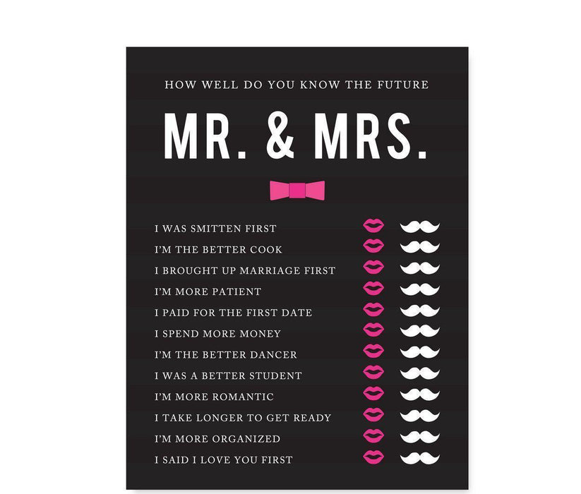 Modern Black and White Stripes Wedding Bridal Shower Game Cards-Set of 20-Andaz Press-What's In Your Purse?-
