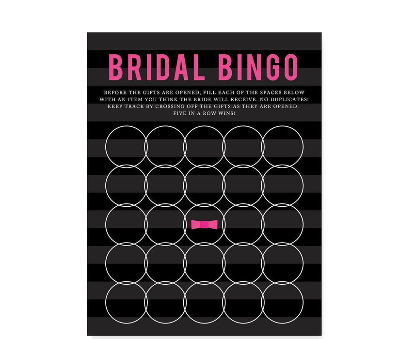 Modern Black and White Stripes Wedding Bridal Shower Game Cards-Set of 20-Andaz Press-Bridal Shower Bingo-