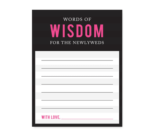 Modern Black and White Stripes Wedding Cards Guest Book Alternative-Set of 20-Andaz Press-Fill-In-The-Blank - Newlyweds-