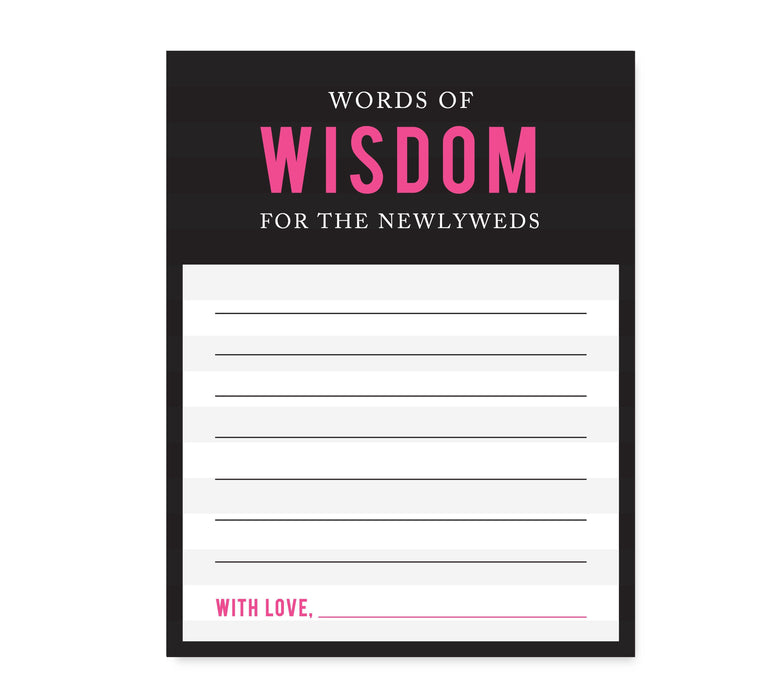 Modern Black and White Stripes Wedding Cards Guest Book Alternative-Set of 20-Andaz Press-Fill-In-The-Blank - Newlyweds-