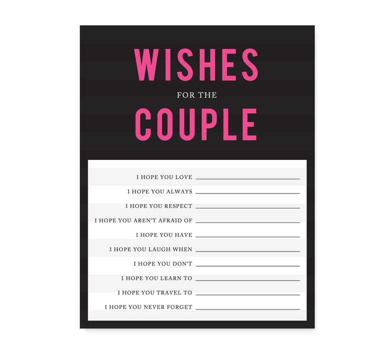 Modern Black and White Stripes Wedding Cards Guest Book Alternative-Set of 20-Andaz Press-Fill-In-The-Blank - Newlyweds-