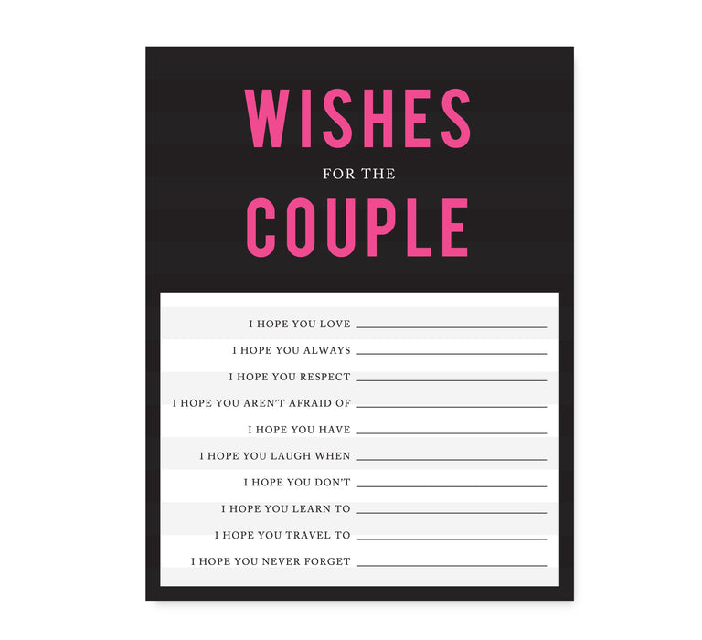 Modern Black and White Stripes Wedding Cards Guest Book Alternative-Set of 20-Andaz Press-Newlywed Advice Cards-