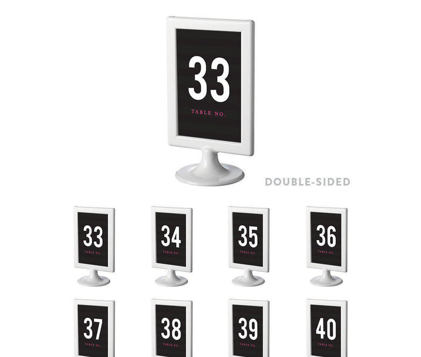 Modern Black and White Stripes Wedding Framed Table Numbers-Set of 8-Andaz Press-33-40-