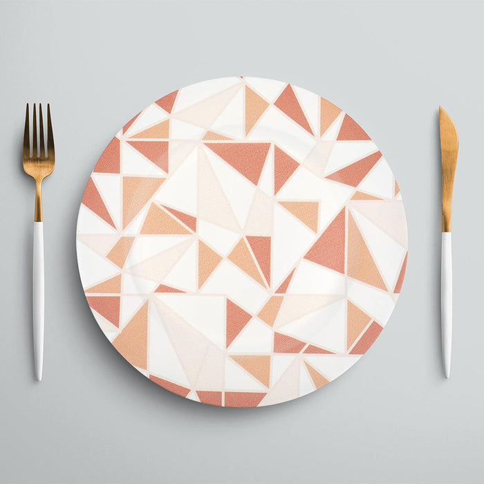 Modern Geometric Shapes Acrylic Charger Plates-Set of 4-Koyal Wholesale-
