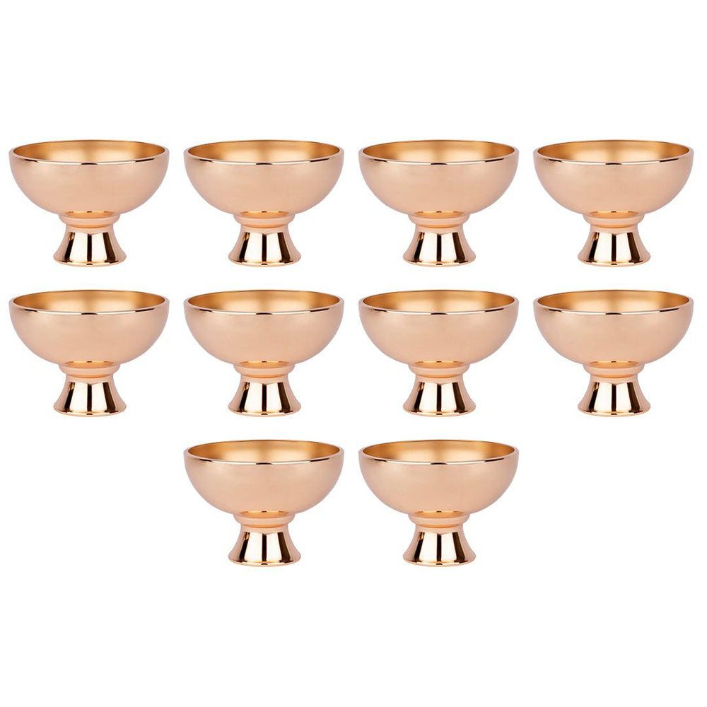 Modern Metal Smooth Compote Bowl-Set of 10-Koyal Wholesale-Copper-