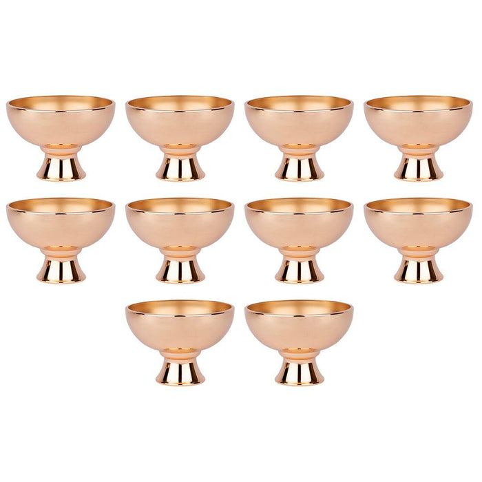 Modern Metal Smooth Compote Bowl-Set of 10-Koyal Wholesale-Copper-