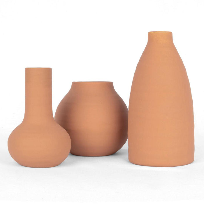 Modern Minimalist Ceramic Vases-Set of 3-Koyal Wholesale-Matte White-