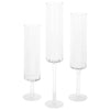 Modern Skinny Pedestal Candle Holders, Long Stemmed Candle Holder, Set of 3-Set of 3-Koyal Wholesale-Clear-