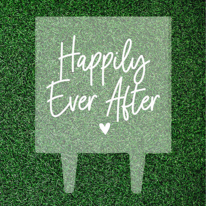 Modern Square Acrylic Cake Topper Collection-Set of 1-Andaz Press-Happily Ever After-
