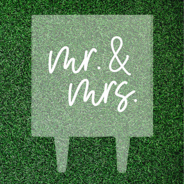 Modern Square Acrylic Cake Topper Collection-Set of 1-Andaz Press-Mr. & Mrs. Script-