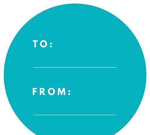 Modern To/From Circle Gift Labels-Set of 40-Andaz Press-Aqua-
