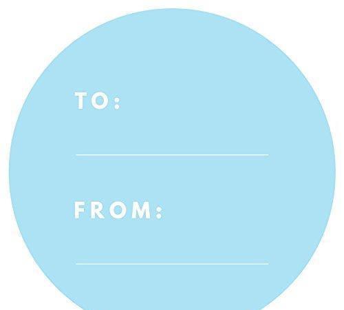 Modern To/From Circle Gift Labels-Set of 40-Andaz Press-Baby Blue-