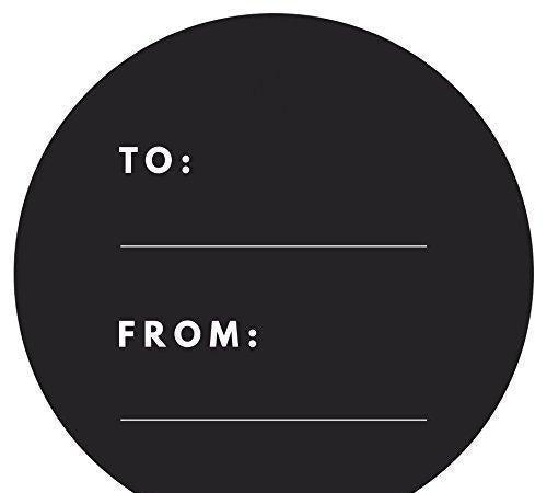 Modern To/From Circle Gift Labels-Set of 40-Andaz Press-Black-