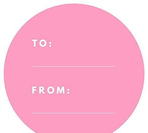 Modern To/From Circle Gift Labels-Set of 40-Andaz Press-Bubblegum Pink-