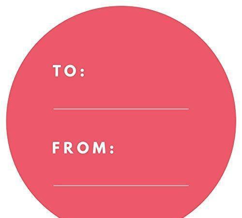 Modern To/From Circle Gift Labels-Set of 40-Andaz Press-Coral-