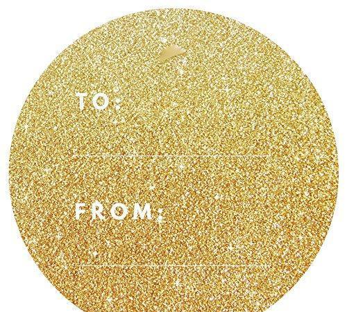 Modern To/From Circle Gift Labels-Set of 40-Andaz Press-Gold-