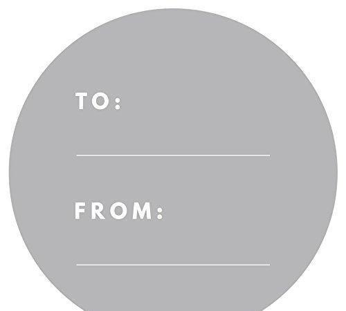 Modern To/From Circle Gift Labels-Set of 40-Andaz Press-Gray-